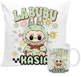 zestaw-kubek-i-poduszka-labubu-zielony-imie-prezent-urodziny