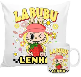 zestaw-kubek-i-poduszka-labubu-zolty-imie-prezent-urodziny