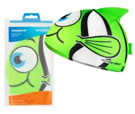 czepek-plywacki-silikonowy-rybka-zielony