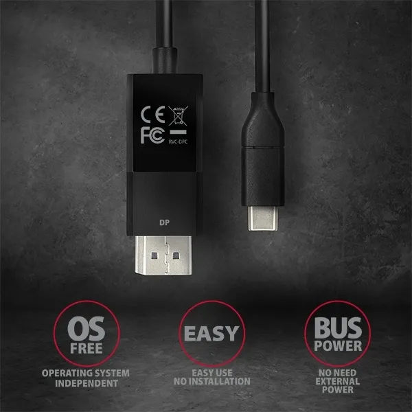 axagon-active-cable-or-usb-c-to-displayport-or-1-8-m-stan-nowy-kod-producenta-rvc-dpc