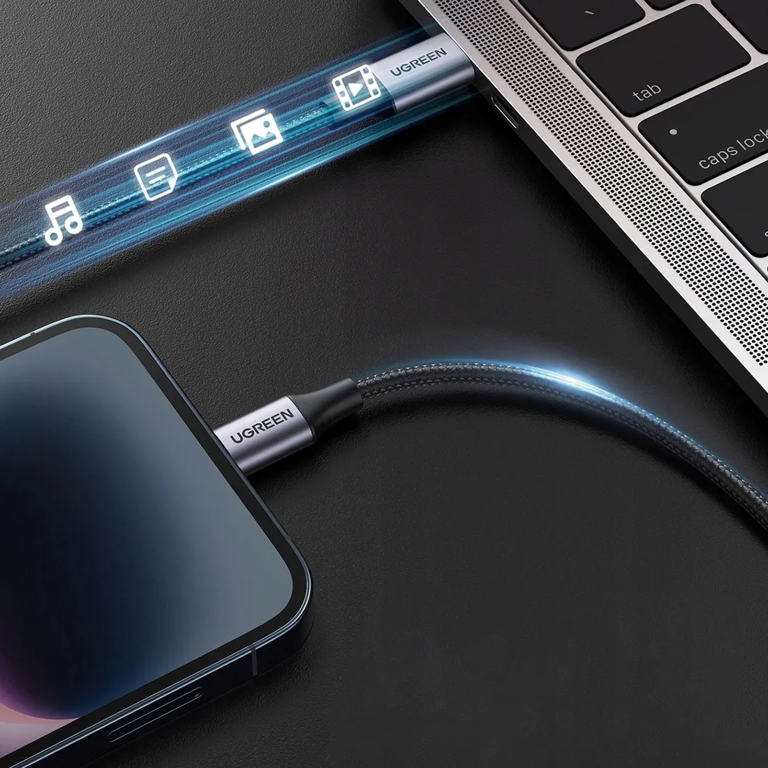 kabel-przewod-do-iphone-lightning-usb-c-2-0-mfi-1m-szary-stan-nowy