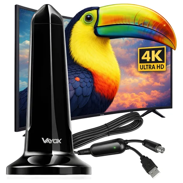 ANTENA POKOJOWA DOOKÓLNA DVB-T2 TV FHD 4K MUX-8 LTE WZMACNIACZ MAGNES VAYOX