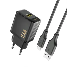 ladowarka-sieciowa-usb-a-z-kablem-usb-a-usb-c-2-4a-gan-czarna