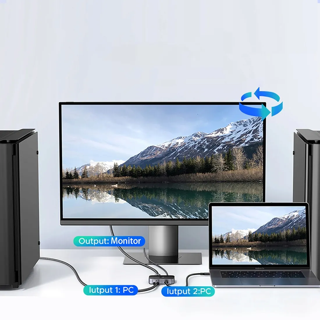 switch-przelacznik-displayport-usb-c-do-usb-c-szary-stan-nowy