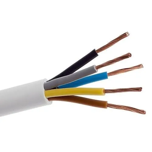 Przewód kabel okrągły linkowy OWY 300/500V 5x6mm2 biały 1m