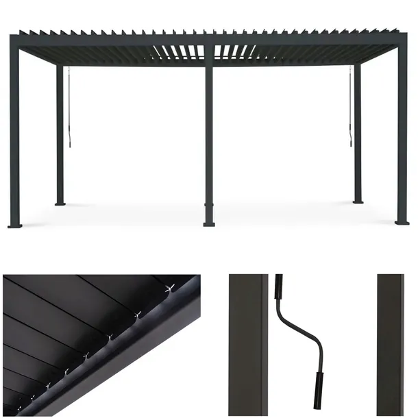 GUTROOF Pergola wolnostojąca Premium Anthracite - 3,0 x 6,0 m