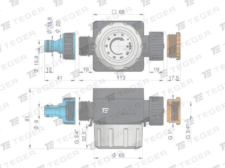 zegar-do-wody-2-godziny-teger-stan-nowy-marka-teger