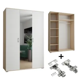 szafa-promocja-3-d-120-x-192-x-52cm-sonoma-biala-lustro-cichy-domyk