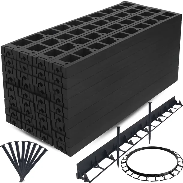 OBRZEŻE TRAWNIKOWE OGRODOWE PLASTIKOWE BORDER PALISADA 58mm 20m + 60 Kotew