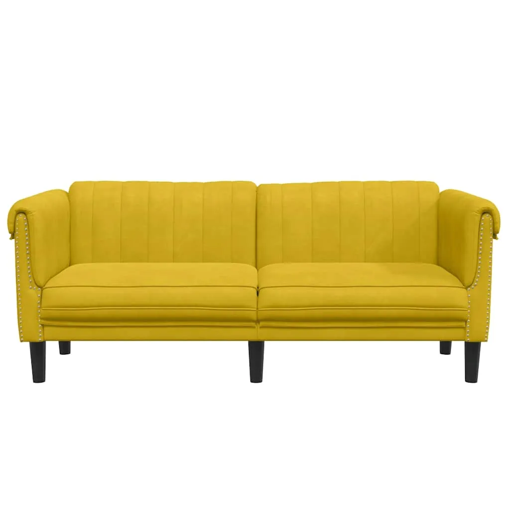 sofa-dwuosobowa-zolta-aksamit