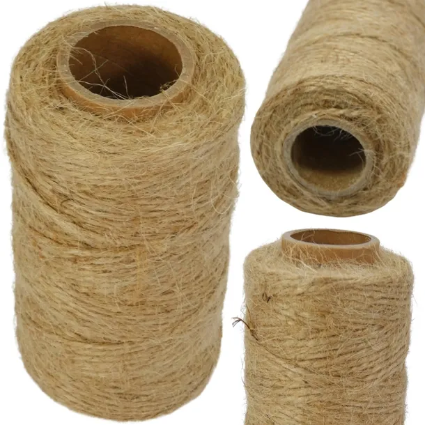 SZNUREK JUTOWY KONOPNY PAKOWY NATURALNY OZDOBNY 2 mm GRUBY 50 m