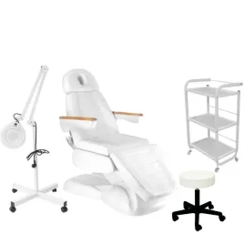 fotel-kosmetyczny-elektryczny-stolik-lampa-taboret-zestaw