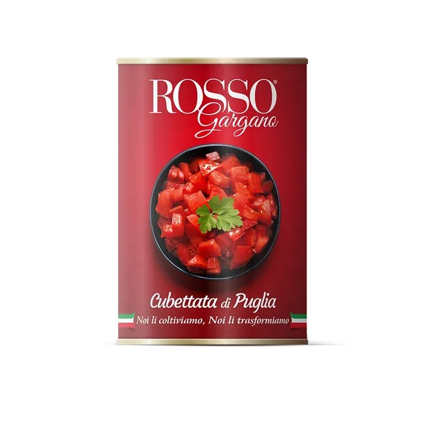 Pomidory obrane pelati w kostce cubettata di Puglia 400g - Rosso Gargano