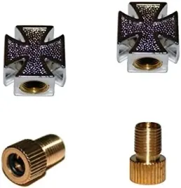 kustom66-zestaw-2-kapturkow-i-adapterow-na-wentyle-krzyzowe-rower-srebrny