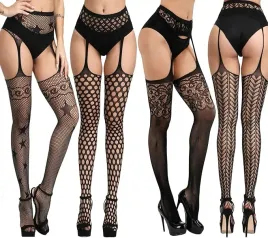 ponczochy-sexy-kobiece-rajstopy-wysoka-talia-4-wzory-4-szt