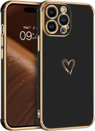 etui-apple-iphone-14-pro-silikonowe-czarne-zlote-dodatki-serce-a2890