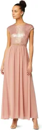 truth-and-fable-women-s-maxi-lace-dress-pink-blush-sequin-32-label-xxs