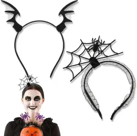 2x-opaska-na-halloween-pajeczyna-pajak-rozki-nietoperz-czarne-gadzety-foto