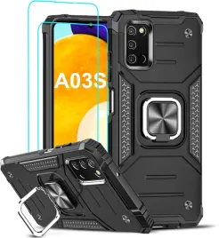 etui-do-samsung-galaxy-a03s-czarny-pancerny-pierscien-2x-szklo-hartowane