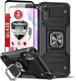 etui-pancerne-do-xiaomi-redmi-9-czarne-z-ringiem-2x-szklo-hartowane