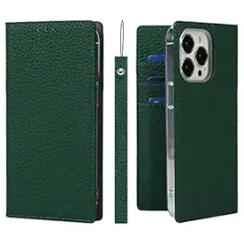 etui-do-apple-iphone-13-pro-butelkowa-zielen-imitacja-skory-z-klapka