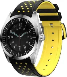 pasek-do-zegarka-czarno-zolty-silikon-uniwersalny-wodoodporny-20mm