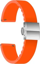 bransoleta-do-zegarka-pomaranczowa-silikon-uniwersalny-srebrna-klamra-16mm
