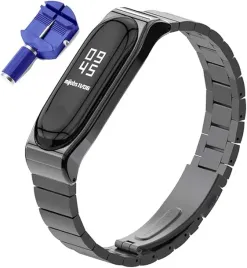 etui-do-zegarka-xiaomi-mi-band-4-3-czarne-z-bransoleta-stal-nierdzewna