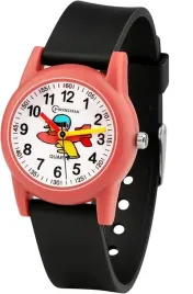 zegarek-dzieciecy-czarno-rozowy-samolot-analogowy-wodoodporny-30m
