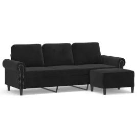 sofa-z-podnozkiem-3-osobowa-aksamit-czarna-212x77x80cm
