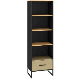 regal-czesciowo-otwarty-szafka-na-ksiazki-dab-zloty-czarny-mat-58-cm-vigo