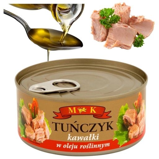 MK Tuńczyk Kawałki w Oleju Roślinnym Miękkie Puszka Ryba Konserwa 170 g