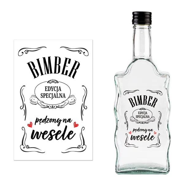 10X ETYKIETY NAKLEJKI NA WESELE WÓDKĘ BIMBER PĘDZONY NA ALKOHOL BEZBARWNE