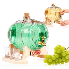 beczka-szklana-4l-na-wino-z-tabliczka-kieliszki