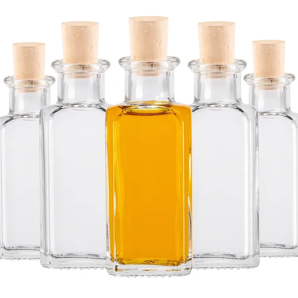 50x SZKLANE MINI BUTELKI NA ALKOHOL PREZENT OLIWĘ WÓDKĘ SHOTY QUADRA 100 ML