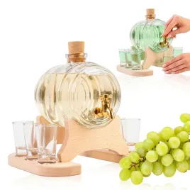 beczka-z-kranikiem-1l-na-nalewki-soki-bimber-alkohol-podstawka-kieliszki