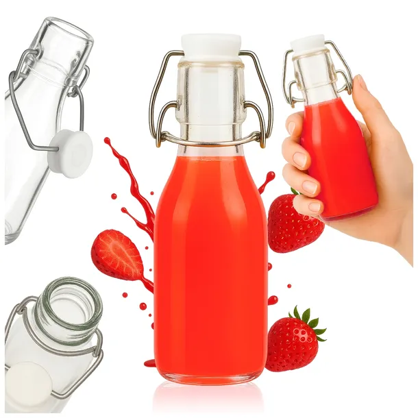 BUTELKA OKRĄGŁA NA WODĘ OLIWĘ SOK Z KORKIEM MECHANICZNYM 110 ml + GRATIS
