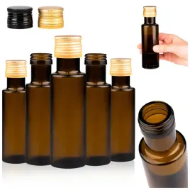 10x-mini-buteleczki-na-oliwe-oceyt-sok-ciemne-szklo-dorica-100-ml-zakretki