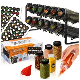 stojak-na-przyprawy-ziola-12x-pojemniki-sloiczki-80x-naklejki-gratis-lejek