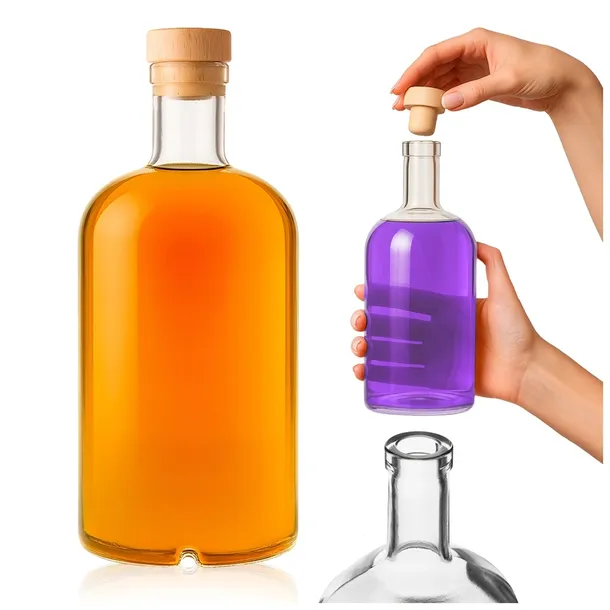 Butelka z GRUBEGO SZKŁA Tadek 1000 ml butelka na nalewki wódkę wino bimber