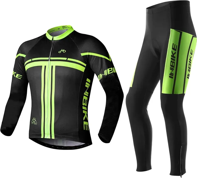 INBIKE Zestaw rowerowy - koszulka i spodnie czarno-zielone 2XL