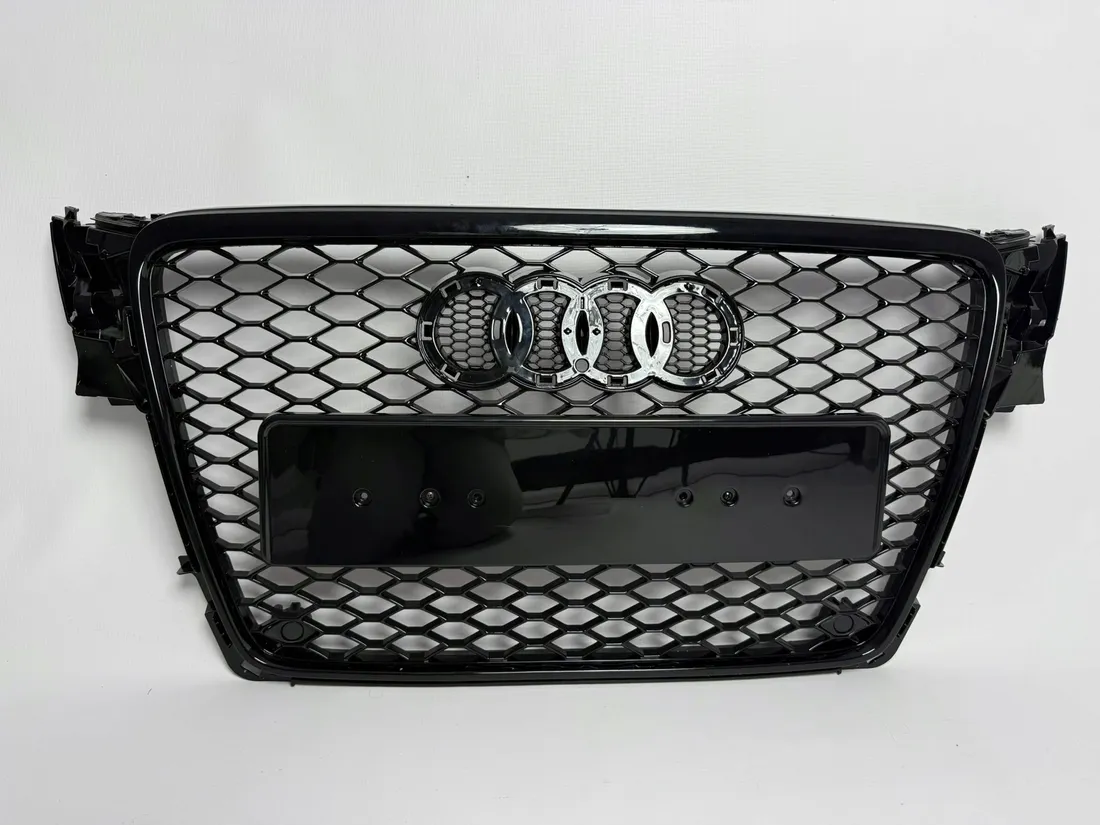 audi-a4-b8-atrapa-chlodnicy-grill-przedni-plaster-miodu-8-12-czarny-polysk-stan-nowy