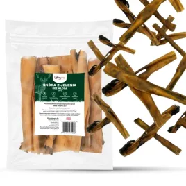 przysmak-dla-psa-skora-z-jelenia-bez-wlosa-100percent-naturalny-gryzak-gaczoo100g