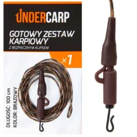 undercarp-gotowy-zestaw-leadcore-z-bezpiecznyn-klipsem-brazowy-100cm