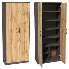 regal-simple-r4-na-ksiazki-segregatory-2-drzwi-polki-grafit-dab-wotan