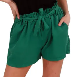 zielone-eleganckie-szorty-damskie-spodenki