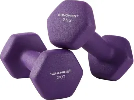 hantle-szesciokatne-2x2kg-trening-silowy-domowy-kolor-fioletowy