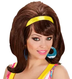 peruka-brazowa-z-opaska-lata-60-disco-hipiska