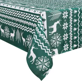 obrus-swiateczny-prostokatny-zielony-wodoodporny-z-reniferem-137x274cm