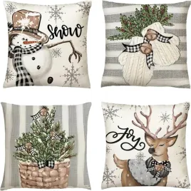 zestaw-poszewek-swiatecznych-na-poduszki-45x45-cm-balwan-renifer-4szt